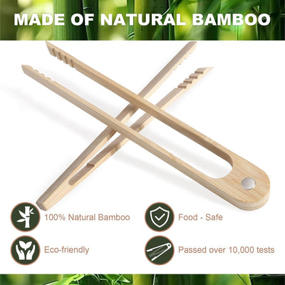 1 Set Bamboo Toaster Tongs & Toast Tongs for Cooking