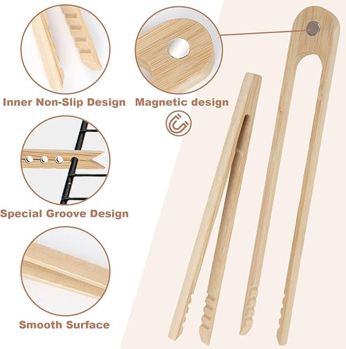 1 Set Bamboo Toaster Tongs & Toast Tongs for Cooking